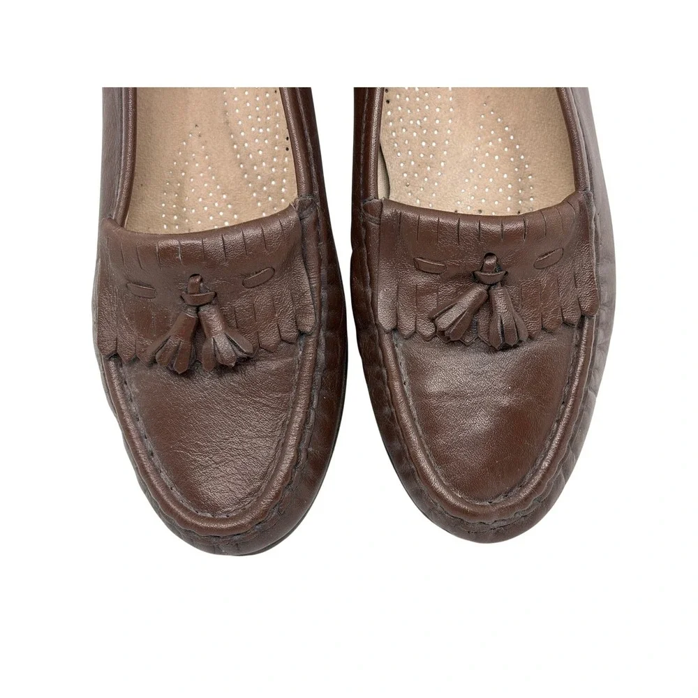 SAS Tripad Comfort Women's Brown Leather Kiltie Tassel Loafers Shoes Size 6 M